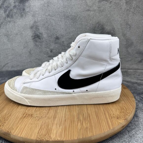 Nike Blazer Mid '77 Shoes Womens Size 7 White Black Leather High Top CZ1055-100 - Picture 3 of 9